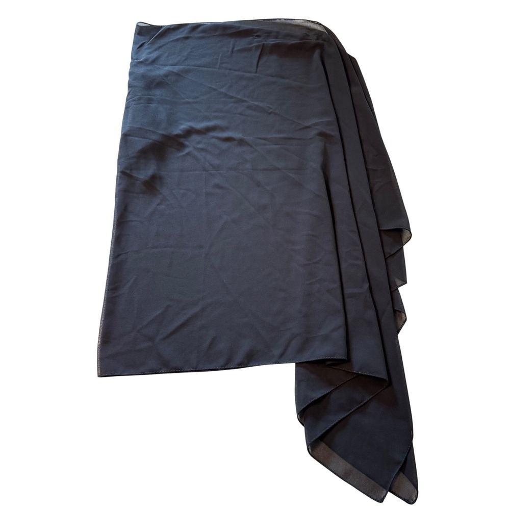 Black Sheer Wrap Skirt Balletcore Dance Swimsuit Coverup Adjustable 68x27"